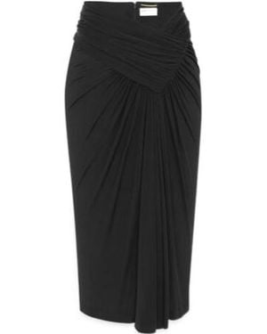 Saint Laurent Draped Pencil Skirt - Black