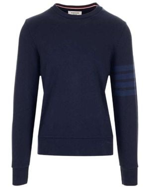 Thom Browne Bar Crewneck Sweatshirt - Blue