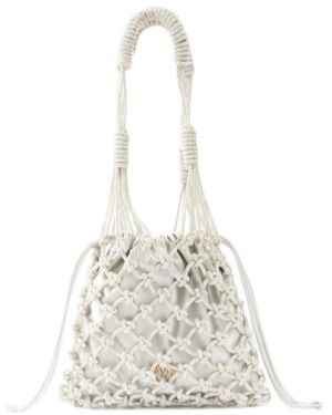 Pinko Micro Rhinestones Embellished Small Shoulder Bag - White