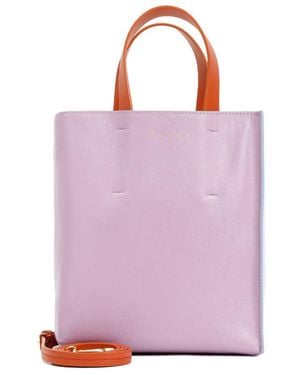 Marni Museo Leather Tote Bag - Purple
