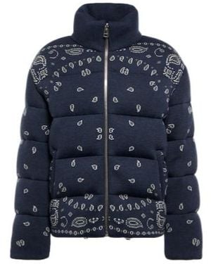 Alanui Bandana Jacquard Wool Puffer Jacket - Blue