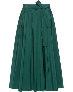 Weekend by Maxmara Long Cotton-Blend Taffeta Skirt - Green