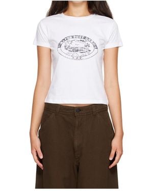 A.P.C. Vintage-Effect Camping Logo T-Shirt - White