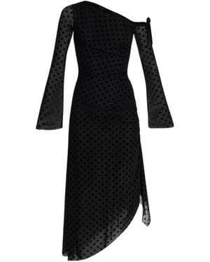 MISBHV Logo-Flocked Midi Dress - Black