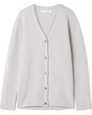 The Row Maser Ribbed Cashmere Cardigan - White