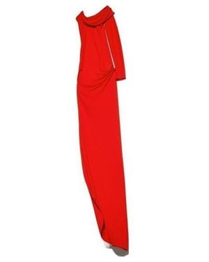 Gucci One-Shoulder Long Dress - Red