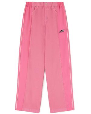 Ambush Logo Embroidered Wide-Leg Pants - Pink