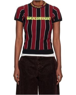Martine Rose Logo Striped T-Shirt - Red
