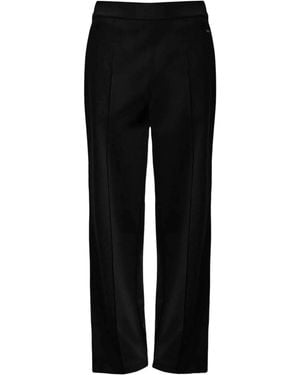 Calvin Klein Logo-Plaque Wide-Leg Trousers - Black