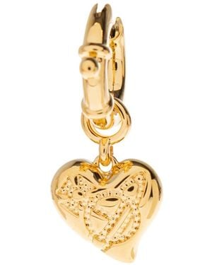 Vivienne Westwood Heart And Charm Hoop Earrings - Metallic