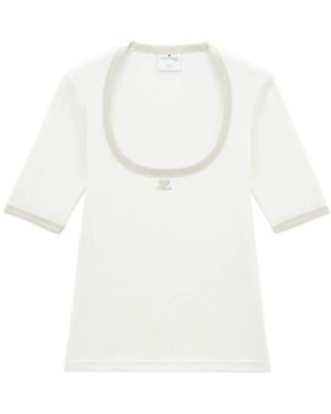 Courreges Courrèges Holistic Contrast Straight Hem T-Shirt - White