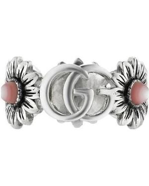 Gucci Double G Flower Ring - White