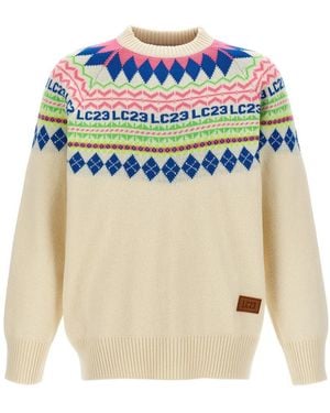 LC23 Long-Sleeved Rib Sweater - White