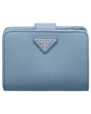 Prada Small Saffiano Leather Wallet - Blue