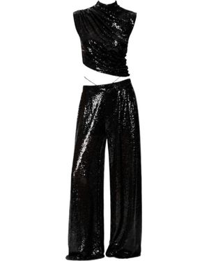 Amazuìn Sequin-Embroidered Cut-Out Jumpsuit - Black