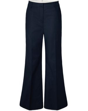 SELECTED Wide-Leg Casual Trousers - Blue