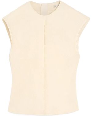 Ami Paris Round Neck Top - Natural