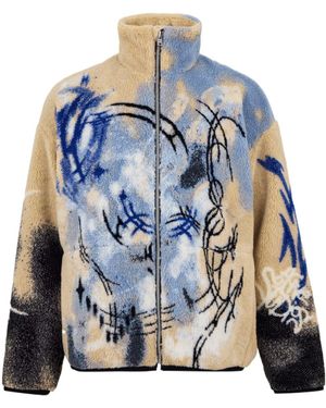 Acne Studios Teddy Jacquard Casual Jacket - Blue