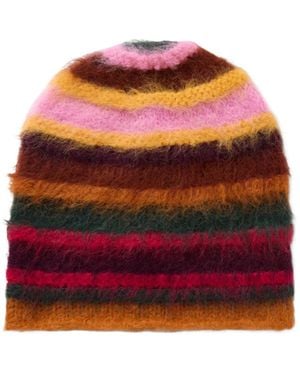 The Elder Statesman Striped Hat - Red