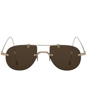 Thom Browne Eyewear Pilot Frame Sunglasses - Brown