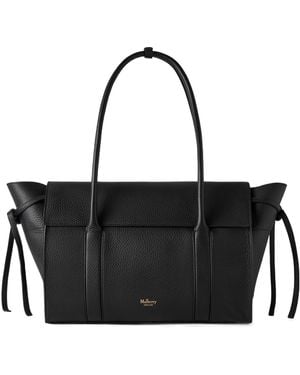 Mulberry Medium Soft Bayswater Logo Embossed Shoulder Bag - Black