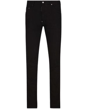 DSquared² Rear Logo-Print Skinny Jeans - Black