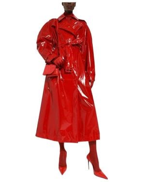 Dolce & Gabbana Regular Fit Trench Coat - Red