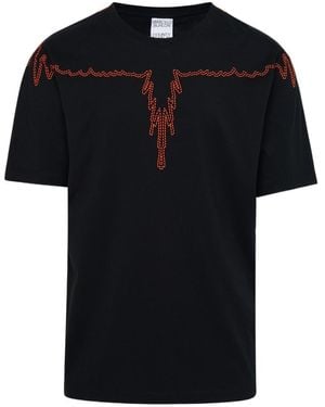Marcelo Burlon Icon Wings-Embroidered Cotton T-Shirt - Black
