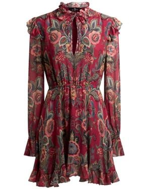 Etro Floral Printed Mini Dress - Red