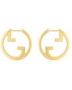 Gucci Blondie Polished Effect Hoop Earrings - Metallic
