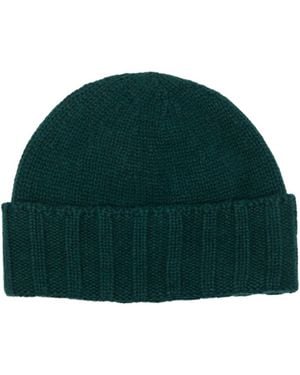 Drumohr Turn-Up Cashmere Beanie - Green