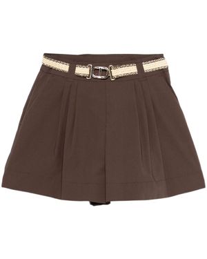 Twinset Poplin Shorts - Brown