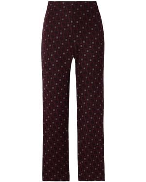 Diane von Furstenberg Tavolara Jacquard Casual Trousers - Red