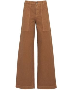 Moncler Logo Cotton Canvas Pants - Brown