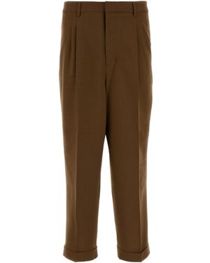 Ami Paris Tailored Carrot Fit Trousers - Brown