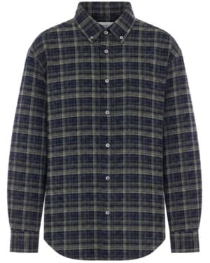 DUNST Checked Flannel Shirt - Blue