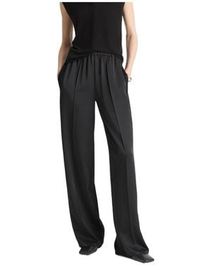 Vince Satin Wide-Leg Trousers - Black
