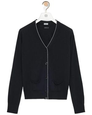 Loewe Long-Sleeved Knitted Cardigan - Blue