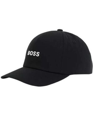 BOSS Logo Letter Baseball Hat - Black