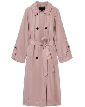 AllSaints Lizie Double Breasted Trench Coat - Pink