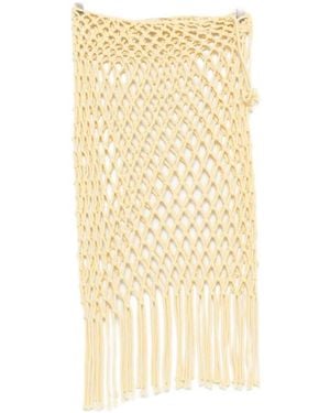 Frankie Shop Fringed Knit Skirt - Natural