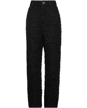 Balenciaga Metallic Straight Pants - Black