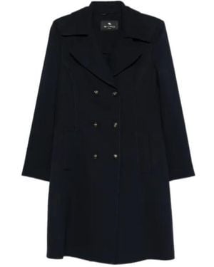 Etro Double-Breasted Coat - Blue