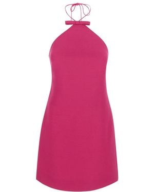 Valentino Bow-Detail Halterneck Minidress - Pink