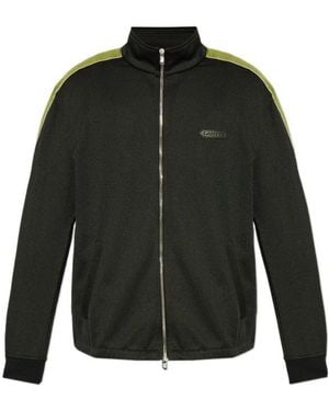 Lanvin Logo Patch High-Neck Zipped Sweatshirt - Green