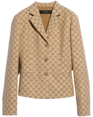 Gucci Gg Cotton Canvas Jacket - Natural