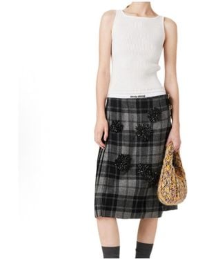 Miu Miu Ribbed Tank Top - Metallic