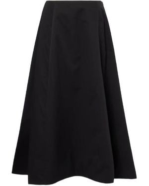Balenciaga Cotton Twill Midi Skirt - Black