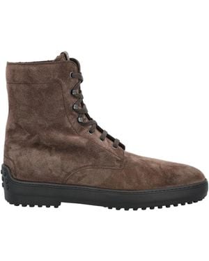 Tod's Round-Toe Lace-Up Boots - Brown