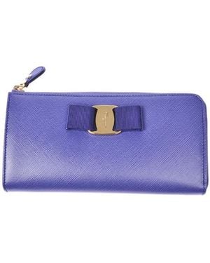 Ferragamo Bow Details Logo Wallet - Purple